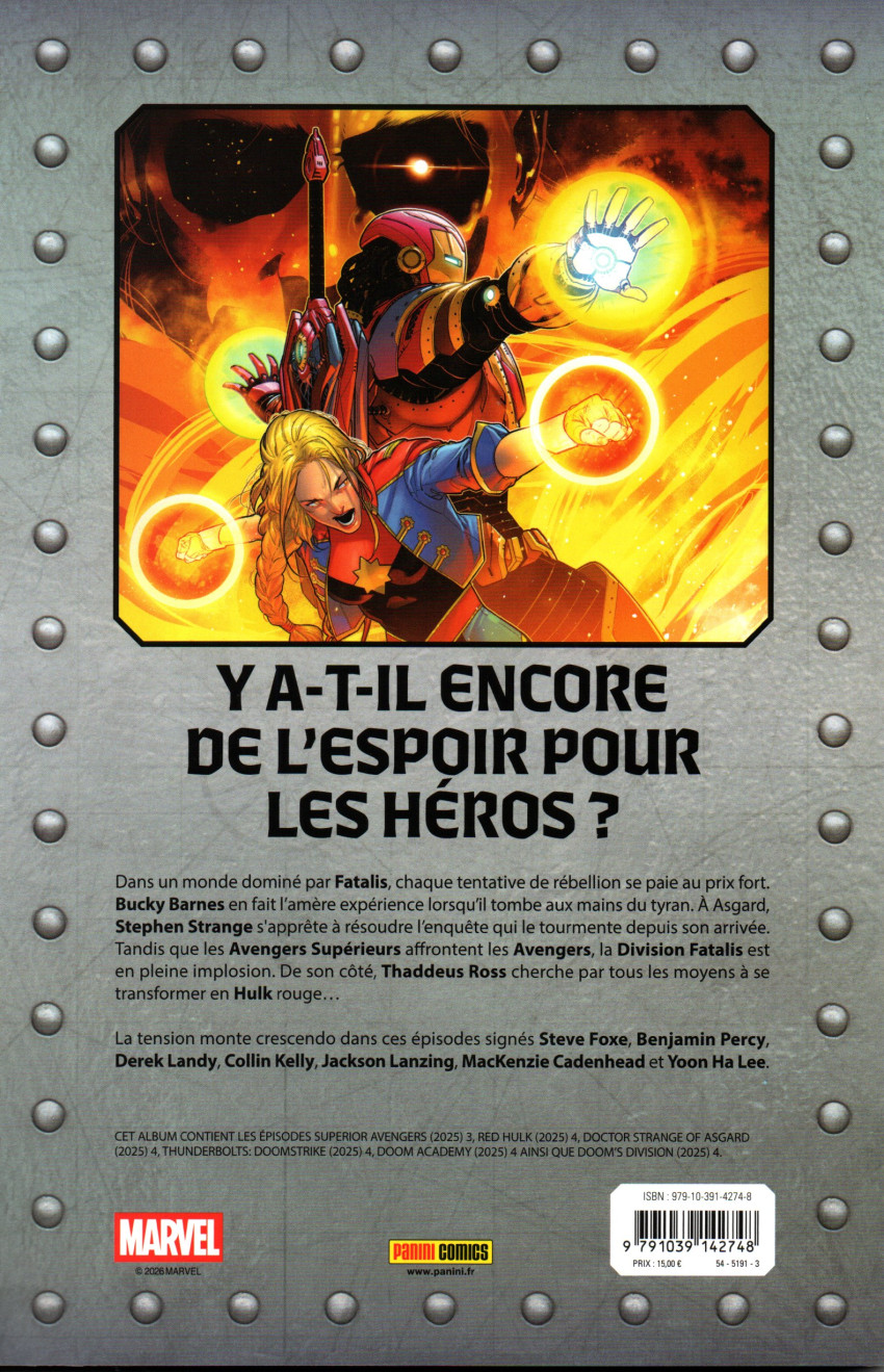 Verso de l'album Doom World - Le règne de Fatalis Volume 4/8