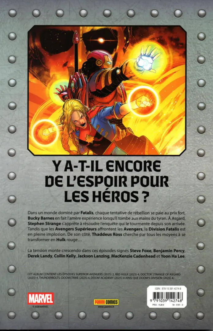 Verso de l'album Doom World - Le règne de Fatalis Volume 4/8