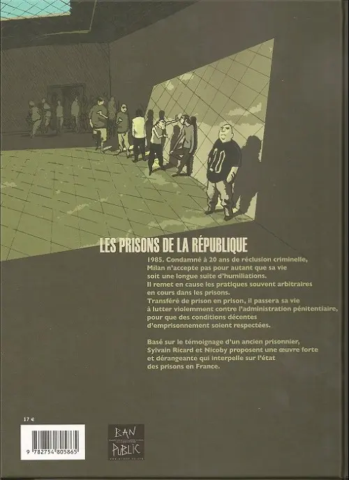Verso de l'album 20 ans ferme Un récit pour témoigner de l'indignité d'un système