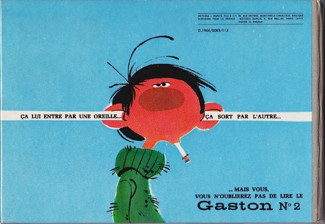 Verso de l'album Gaston Tome 1 Gare aux gaffes