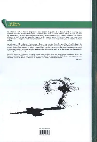 Verso de l'album Gaston L'intégrale (Version Originale) Tome 6 Gaston 1967