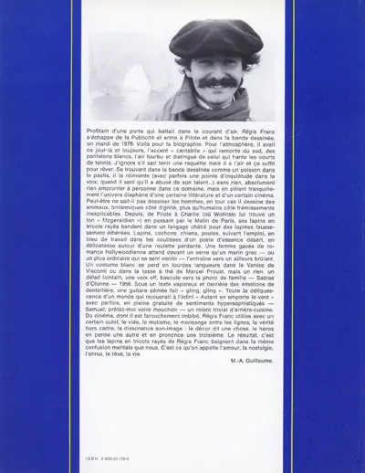 Verso de l'album Histoires immobiles et récits inachevés Tome 1