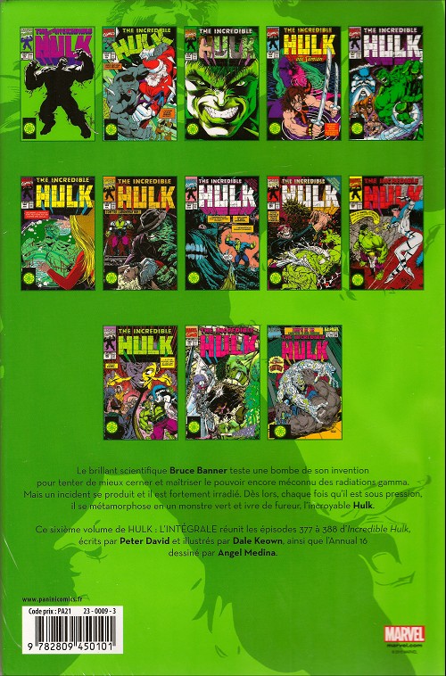 Verso de l'album Hulk - L'Intégrale Volume 6 1991