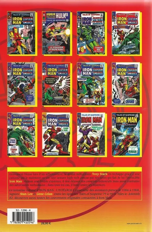 Verso de l'album Iron Man - L'Intégrale Tome 3 1966-1968