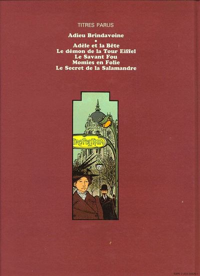 Verso de l'album Les Aventures Extraordinaires d'Adèle Blanc-Sec Tome 5 Le Secret de la Salamandre