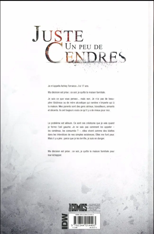 Verso de l'album Juste un peu de cendres