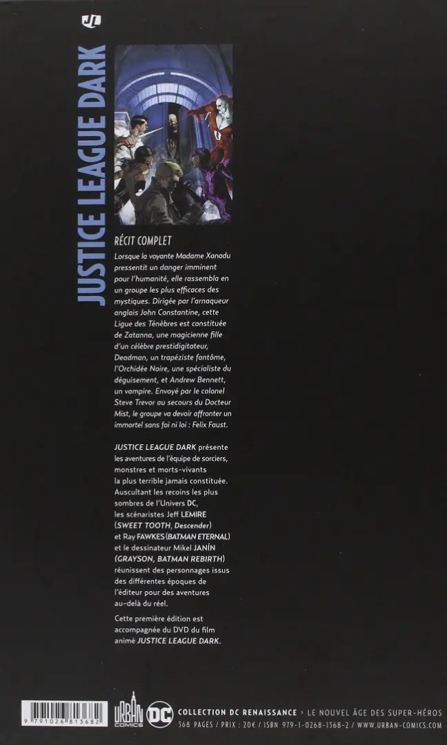 Verso de l'album Justice League Dark