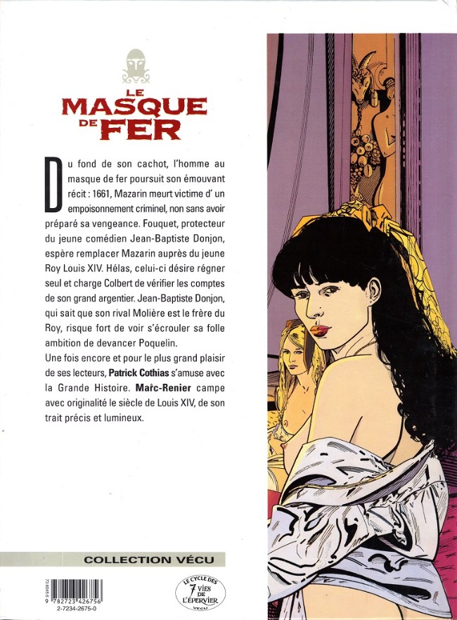 Verso de l'album Le Masque de fer Tome 5 Le secret de Mazarin
