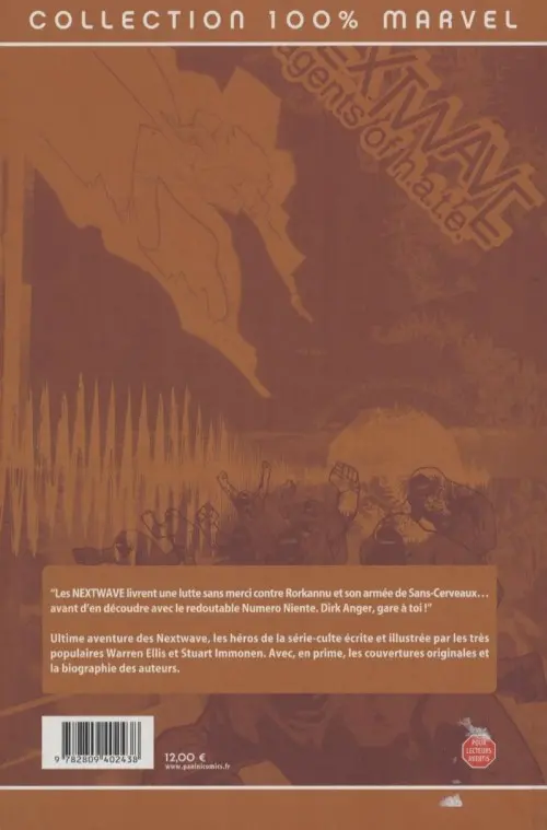 Verso de l'album Nextwave Tome 2 Dans ta face