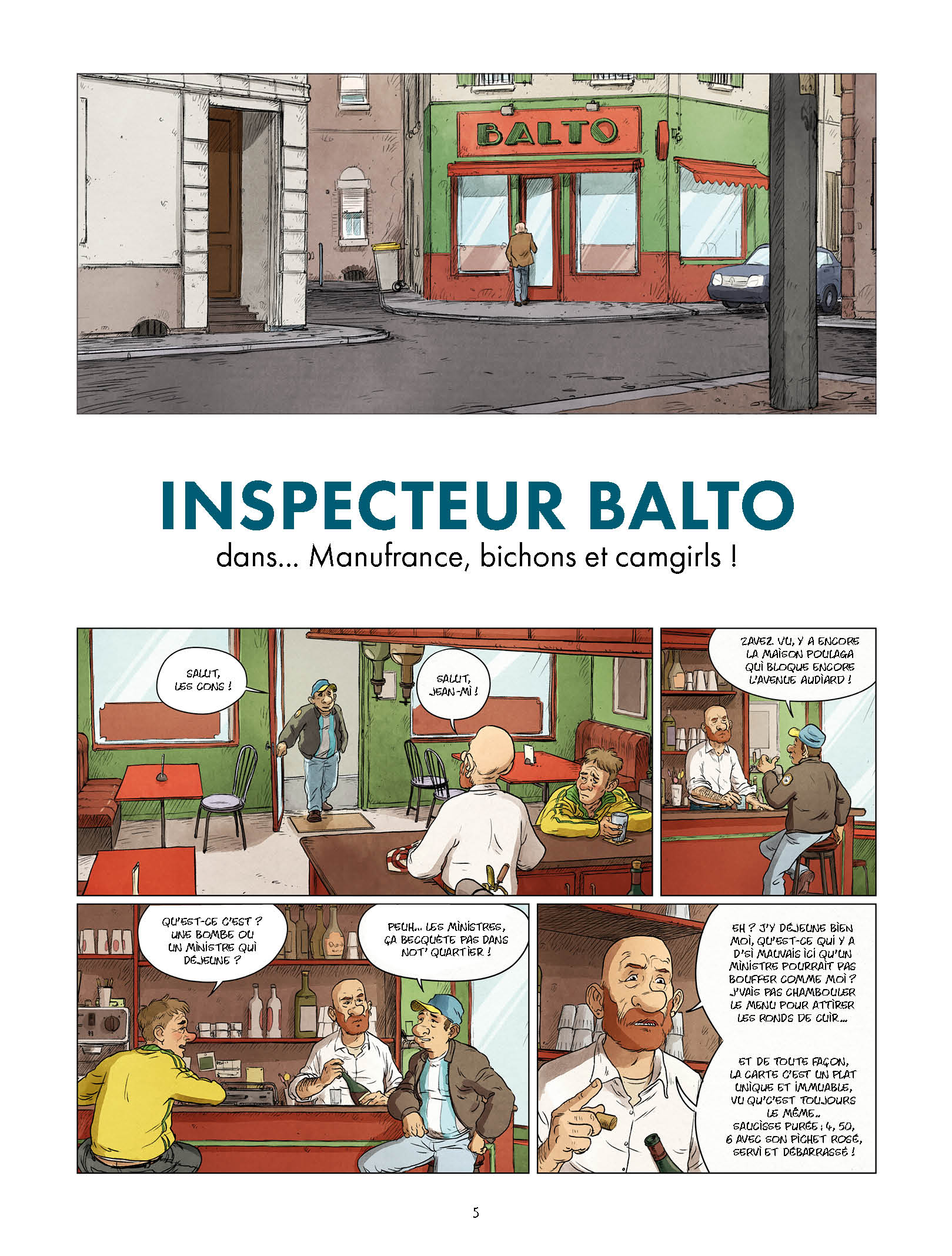 Planche de l'album Inspecteur Balto 1 Manufrance, bichons et camgirls