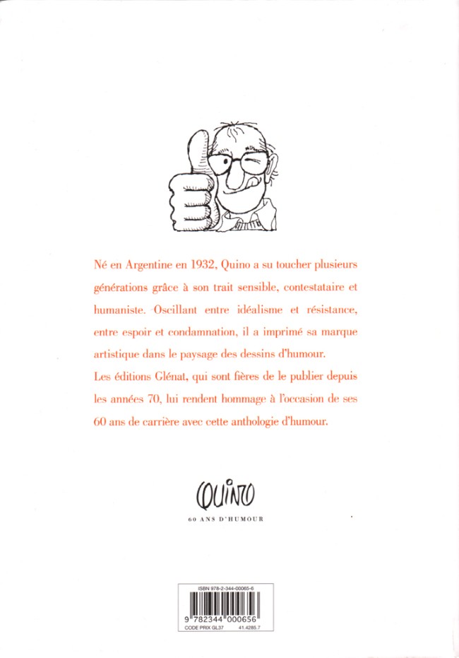 Verso de l'album Quino - 60 ans d'humour 60 ans d'humour