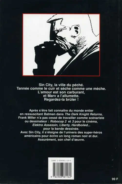 Verso de l'album Sin City Tome 1