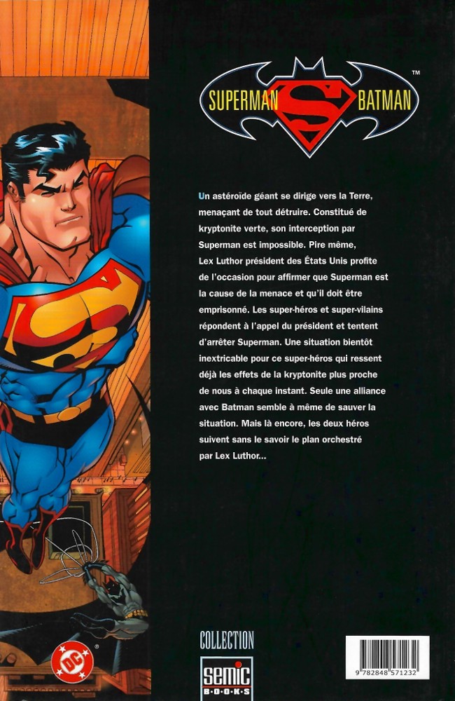 Verso de l'album Superman/Batman Tome 1