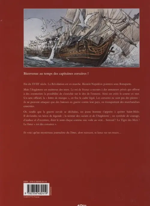 Verso de l'album Surcouf Tome 1 La Naissance d'une Légende