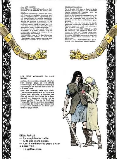 Verso de l'album Thorgal Tome 3 Les trois vieillards du pays d'Aran