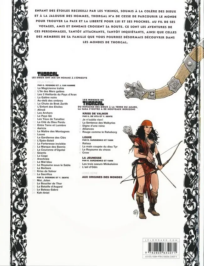 Verso de l'album Les mondes de Thorgal - Kriss de Valnor Tome 5 Rouge comme le Raheborg