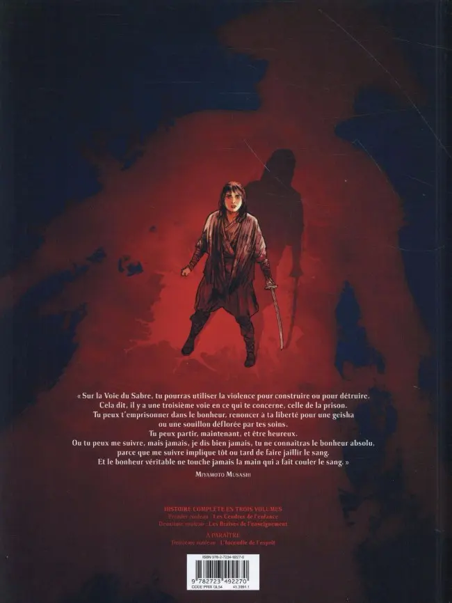 Verso de l'album La Voie du Sabre Tome 2 Les Braises de l'enseignement