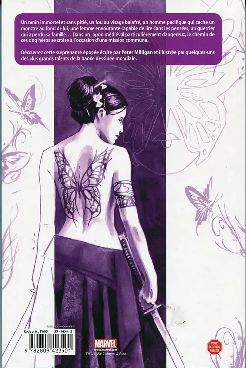 Verso de l'album 5 Ronin - La Voie du samouraï Psylocke