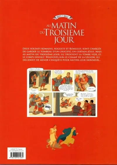 Verso de l'album Au matin du troisième jour Tome 1 Auguste et Romulus