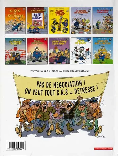 Verso de l'album CRS = Détresse Tome 1 C.R.S = Détresse