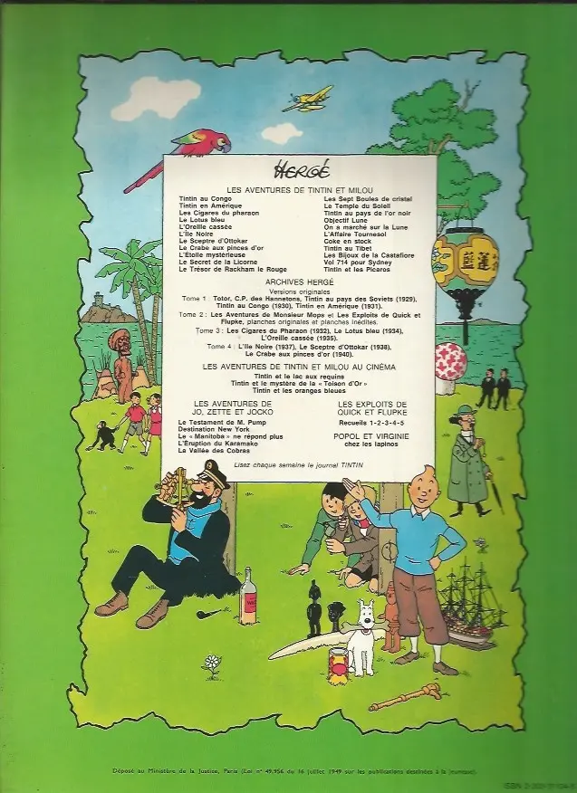Verso de l'album Les Aventures de Jo, Zette et Jocko Tome 4 Le Rayon du Mystère 2e épisode, L'éruption du Karamako