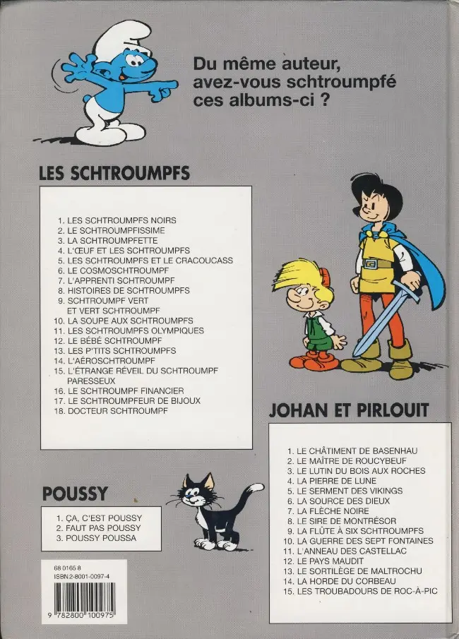 Verso de l'album Johan et Pirlouit Tome 3 Le lutin du bois aux roches