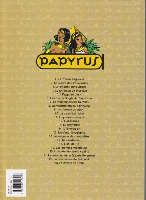 Verso de l'album Papyrus Tome 1 La momie engloutie
