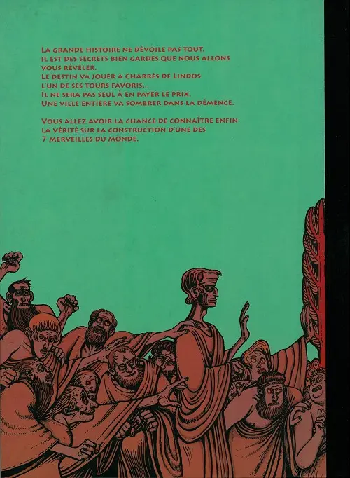 Verso de l'album Petit conte léguminesque Petit conte léguminesque (ou comment le colosse de Rhodes a été construit)
