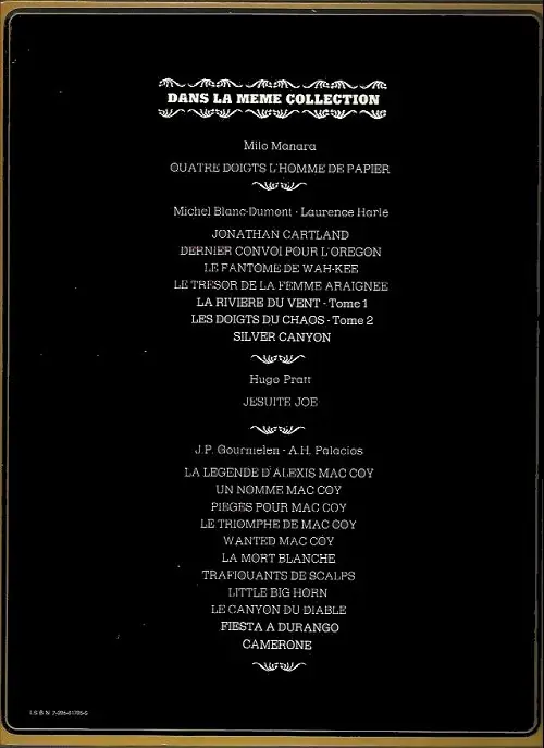 Verso de l'album Quatre doigts - L'Homme de papier