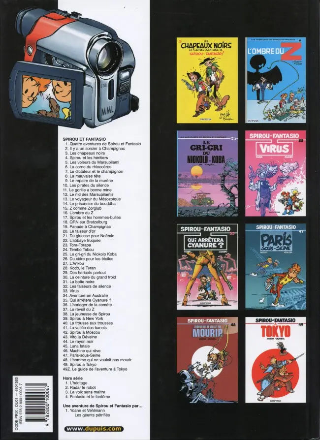 Verso de l'album Spirou et Fantasio Tome 4 Spirou et les héritiers