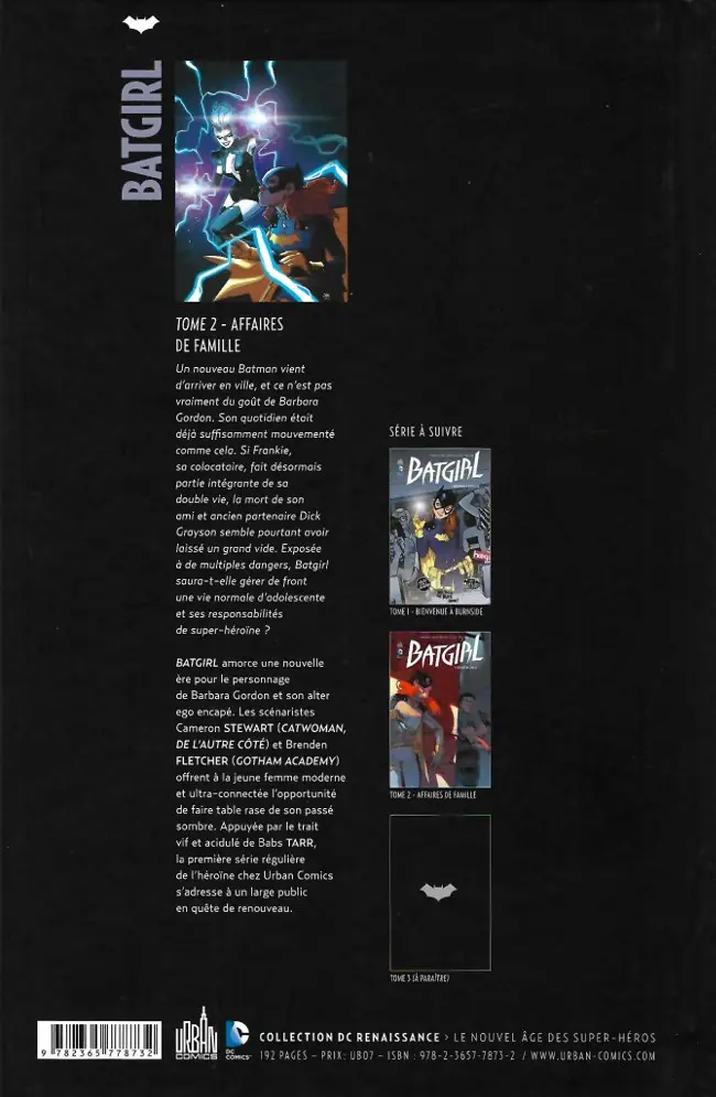 Verso de l'album Batgirl Tome 2 Affaires de famille