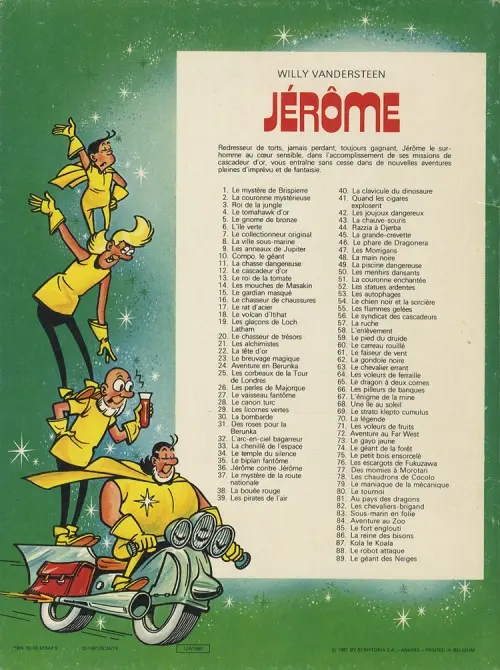 Verso de l'album Jérôme Tome 89 Le géant des neiges