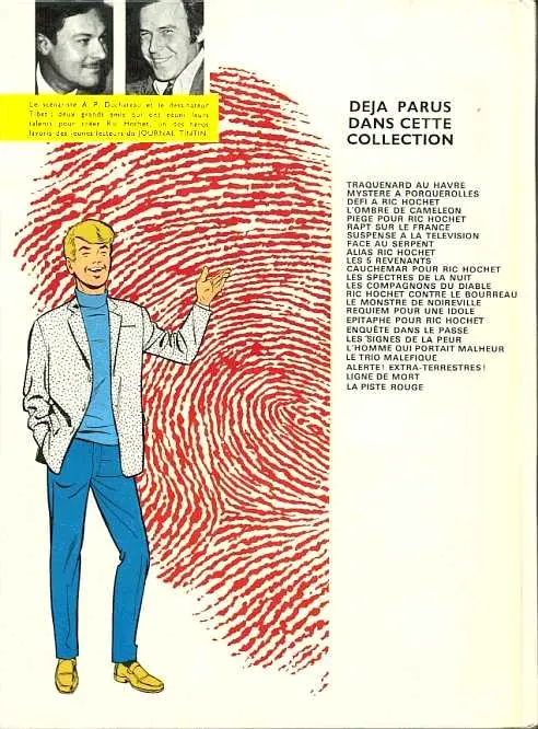 Verso de l'album Ric Hochet Tome 25 Coups de griffes chez Bouglione
