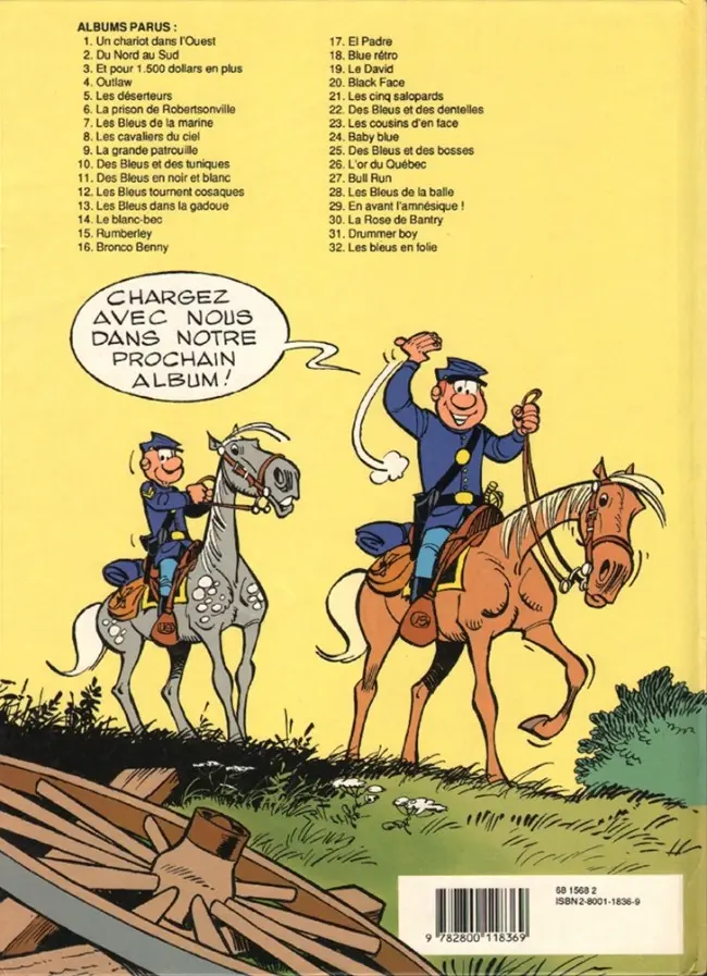 Verso de l'album Les Tuniques Bleues Tome 32 Les bleus en folie