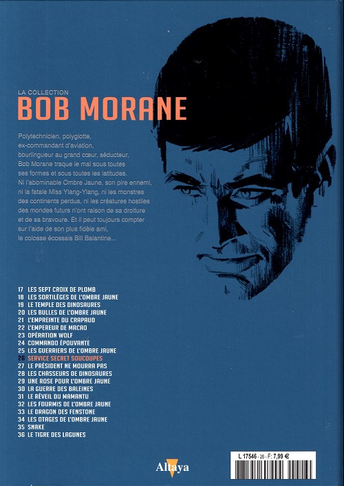 Verso de l'album Bob Morane La collection - Altaya Tome 26 Service secret soucoupes