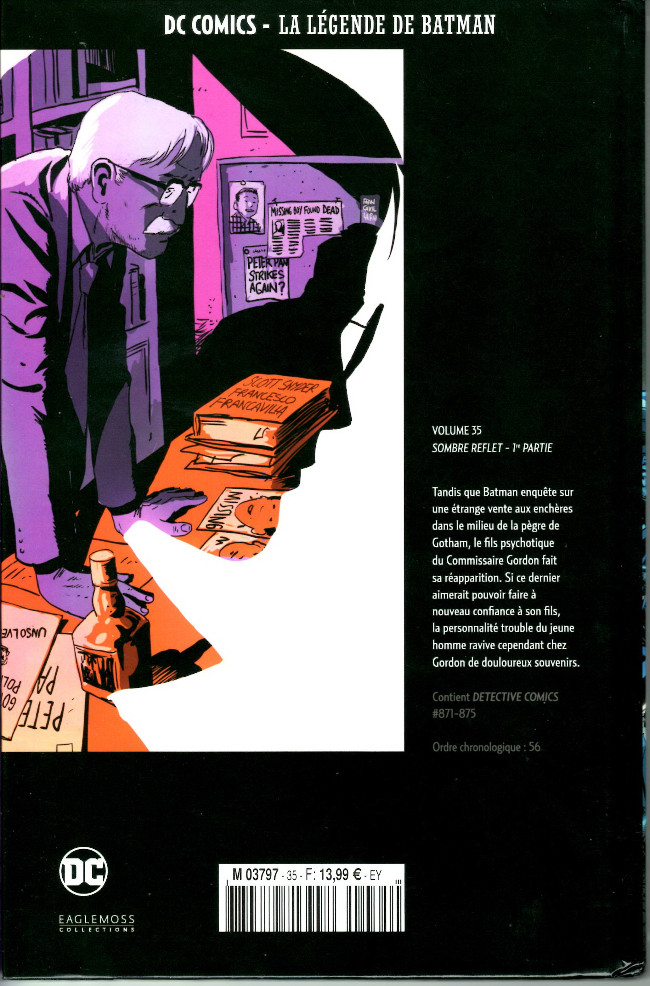 Verso de l'album DC Comics - La Légende de Batman Volume 35 Sombre reflet - 1re partie