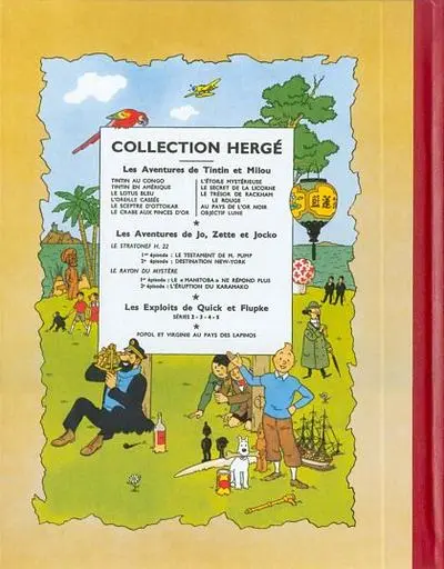 Verso de l'album Tintin Tome 16 Objectif Lune