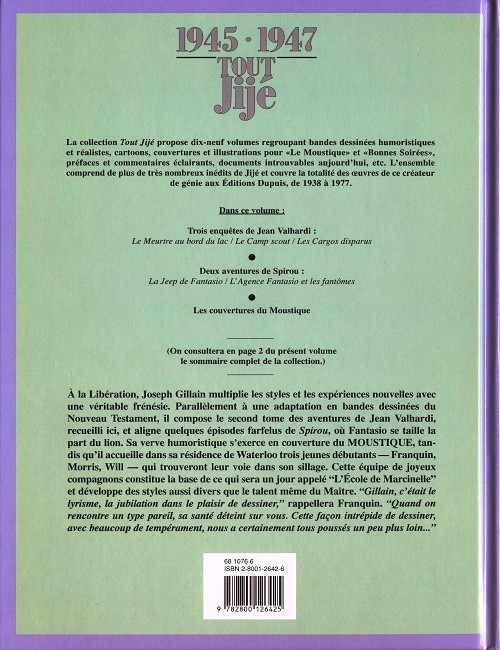 Verso de l'album Tout Jijé Tome 15 1945-1947