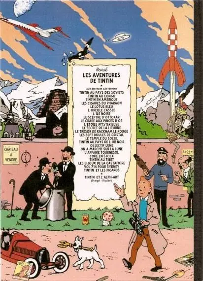 Verso de l'album Tintin Ovni 666 pour Vanuatu