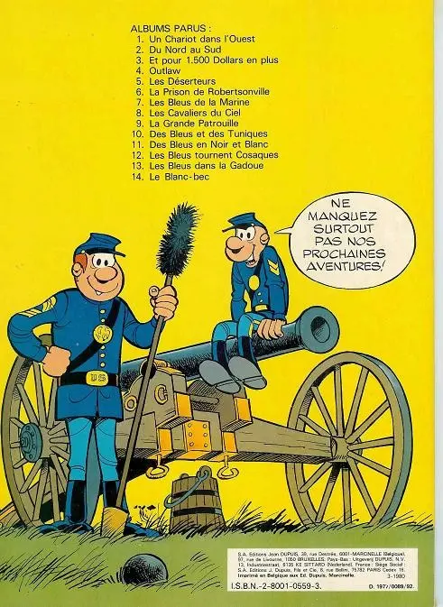 Verso de l'album Les Tuniques Bleues Tome 12 Les Bleus tournent cosaques