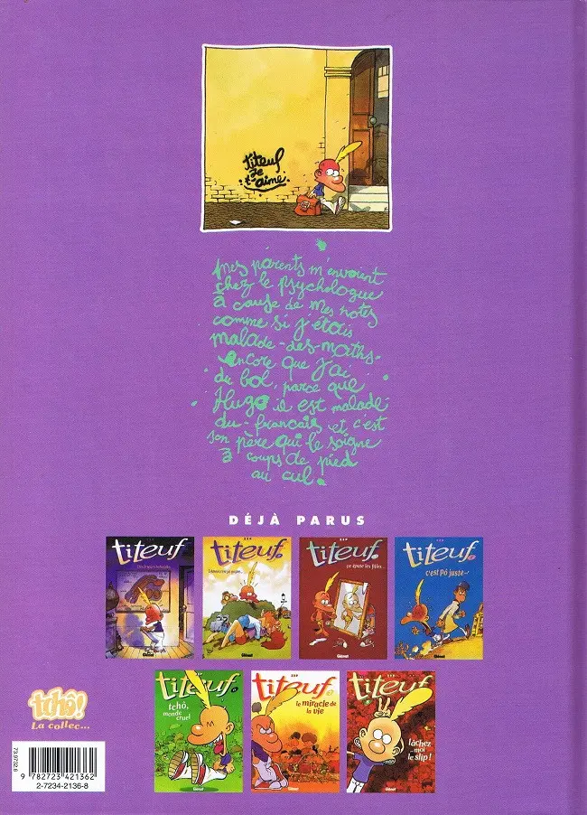 Verso de l'album Titeuf Tome 5 et le derrière des choses