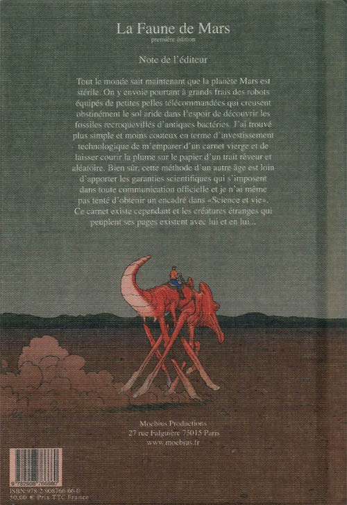 Verso de l'album Les Carnets La faune de Mars