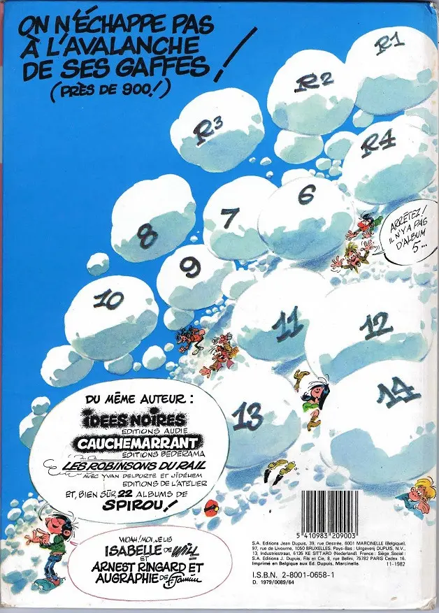 Verso de l'album Gaston Tome 13 Lagaffe mérite des baffes