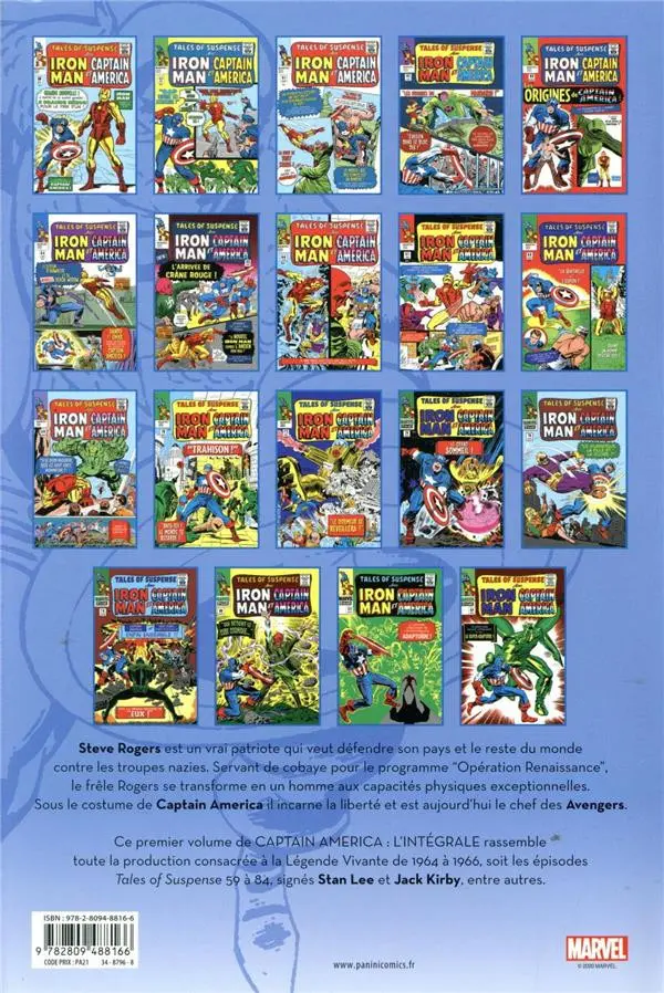 Verso de l'album Captain America - L'intégrale Tome 1 1964-1966