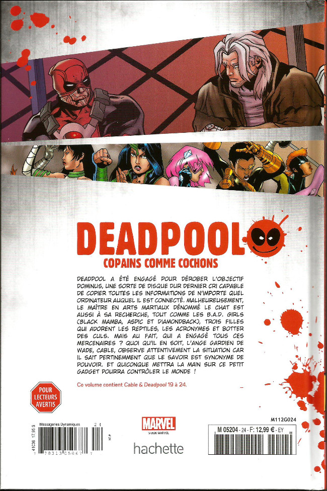 Verso de l'album Deadpool - La collection qui tue Tome 24 Copains comme cochon
