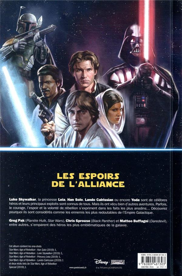 Verso de l'album Star Wars - L'Ère de la rébellion 1 Les Héros