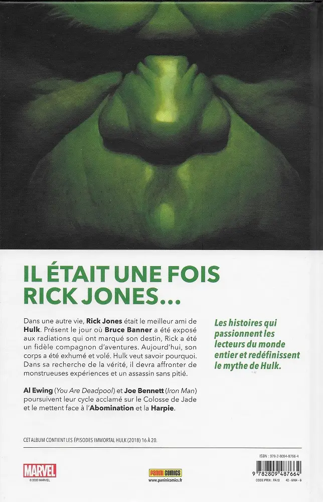 Verso de l'album Immortal Hulk 4 Abomination