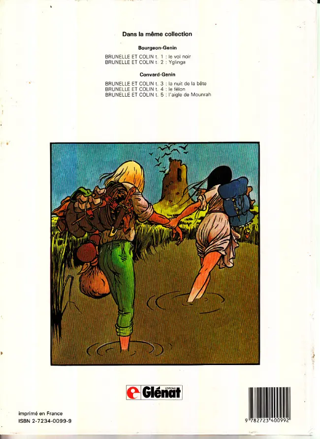 Verso de l'album Brunelle et Colin Tome 1 Le vol noir