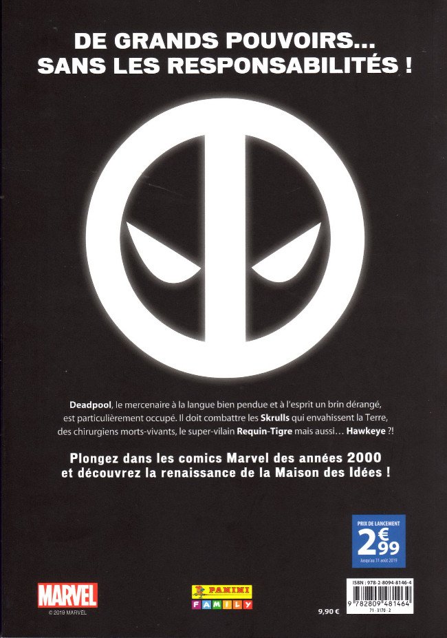 Verso de l'album Marvel Les Années 2000 - La Renaissance 5 Deadpool