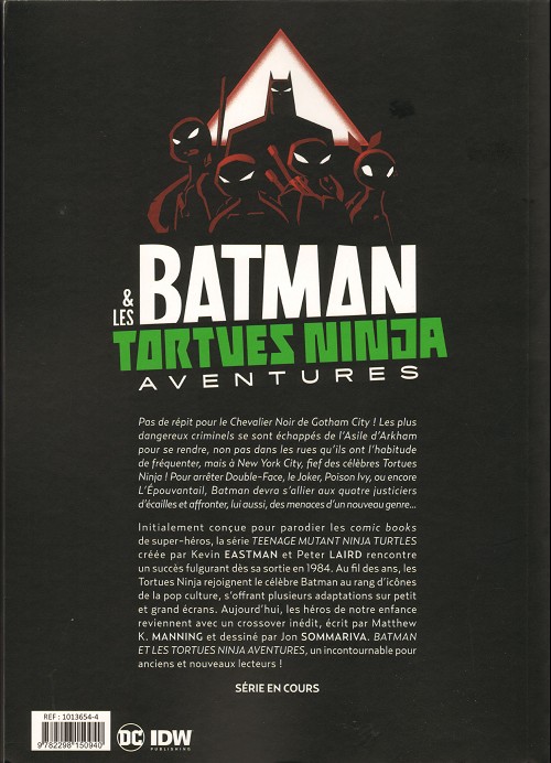 Verso de l'album Batman & les Tortues Ninja Aventures Volume 1